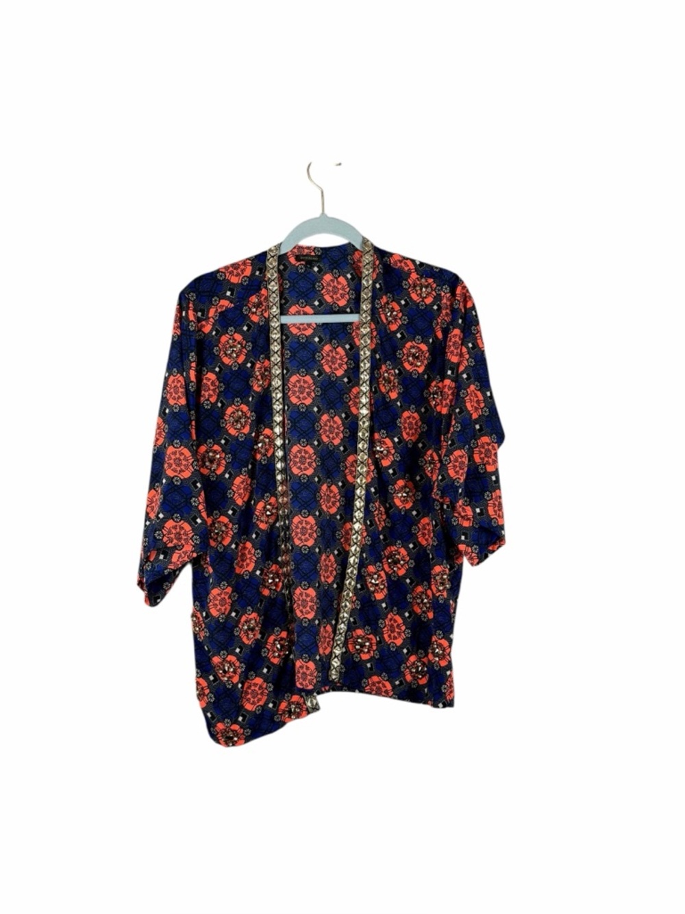 River Island Printed Open Front Kimono Cardigan Size 10